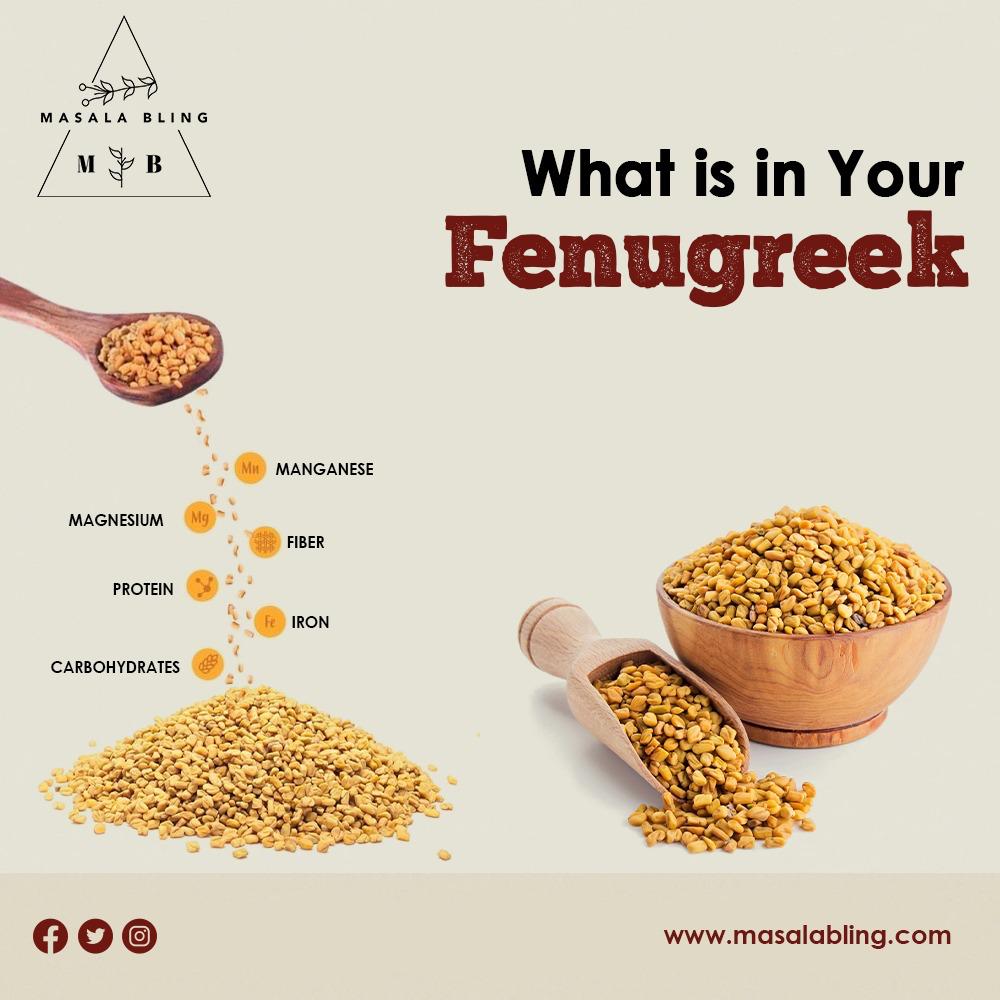 masalabling's tweet photo. Discover the power of fenugreek! Packed with magnesium, manganese, fiber, protein, iron, and carbohydrates, it’s a health booster. Enhance your meals with this nutrient-rich spice.

#fenugreek #healthbenefits #nutrition #superfood #spicesofindia #healthychoices #nutritious https://t.co/n0csiyyE06