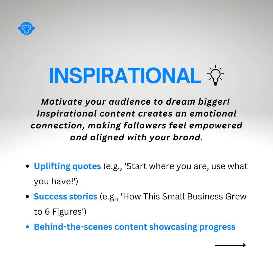 SocialChimpAI's tweet photo. Struggling to grow your following? The secret lies in creating the right content. We’re breaking down 4 types of content that not only grab attention but help you build a loyal, engaged audience 🫶🏻✨

Swipe through to learn the strategies that will set you apart! 📈 https://t.co/rW5XK9H7Mh