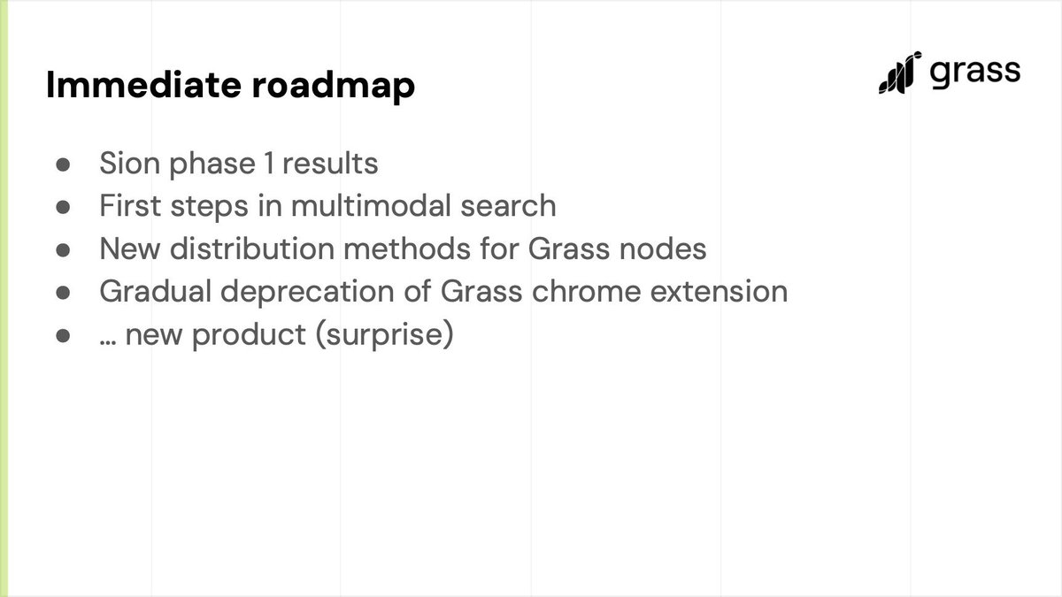 Tradingcat__'s tweet image. 2025 will be huge for $GRASS — tackling major AI challenges and creating real-world impact with our amazing community. @getgrass_io 

• Sion Phase 1: 60x faster data retrieval
• Multimodal Search
• New Product: Horizontal scaling… 🤫

Be prepared for what's coming 😉