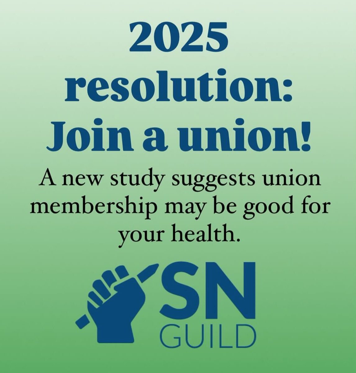 snmediaguild's tweet photo. 📈 After tracking some 4,000 workers born between 1935 and 1965, researchers found that more time in a union predicts lower mortality rates. Each additional year as a union member decreased odds of mortality by ~1.5%. Another reason to support unions! https://t.co/mr6IcFKmVz