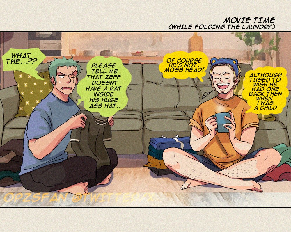 [Zosan - Modern Life AU]
Sofa

#zosan #zoro #sanji #21yozs #opzsfan 💚💛