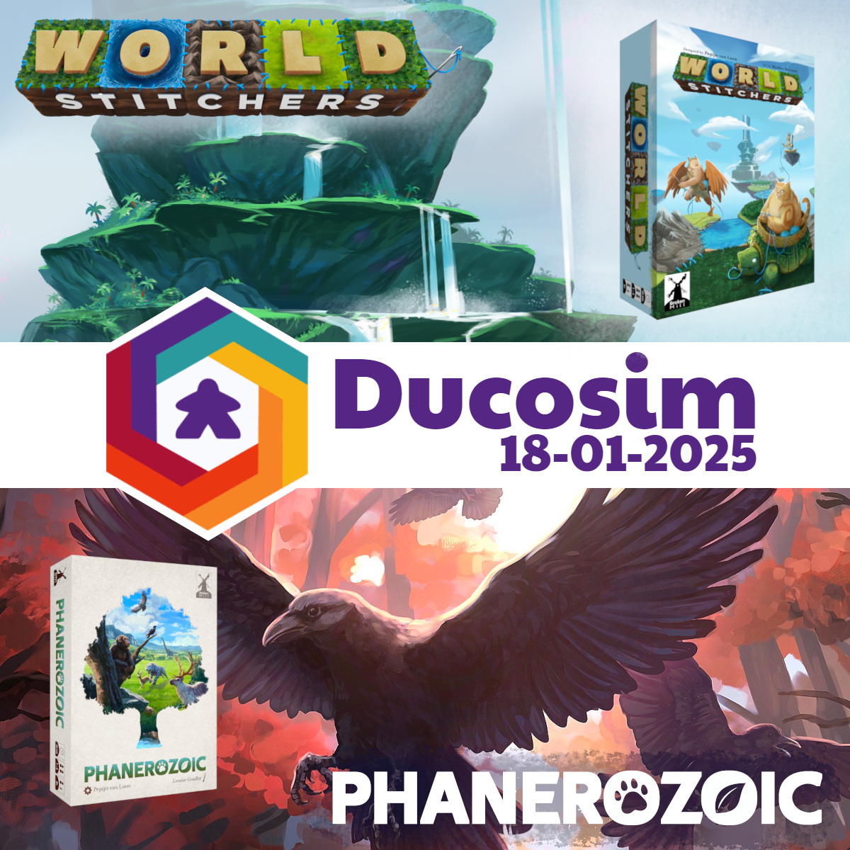 This Saturday, I will be at the Ducosim convention in Amersfoort with World Stitchers and Phanerozoic. Come by to try both games, or just to have a chat!