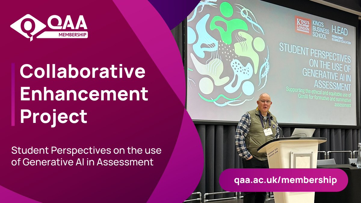 QAA (@qaatweets) on Twitter photo QAA's Dr Nick Watmough <a href="/Luscinia61/">Nick Watmough</a> spoke today at an event for a <a href="/KingsCollegeLon/">King's College London</a> led CEP, where project partners presented initial findings from their research into student perceptions on using GenAI in assessment.
Find out more about the project here š qaa.ac.uk/membership/col⦠QAA's Dr Nick Watmough <a href="/Luscinia61/">Nick Watmough</a> spoke today at an event for a <a href="/KingsCollegeLon/">King's College London</a> led CEP, where project partners presented initial findings from their research into student perceptions on using GenAI in assessment.
Find out more about the project here š qaa.ac.uk/membership/colā¦