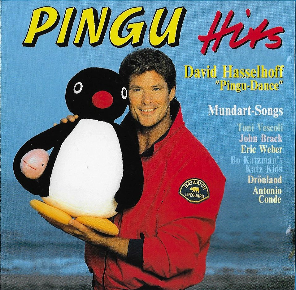 qikipedia's tweet photo. In 1993, David Hasselhoff released a Pingu-themed rap song. It used samples of Penguinese (Pingu’s language) and was only available in Switzerland. https://t.co/DD7O7PBhVD