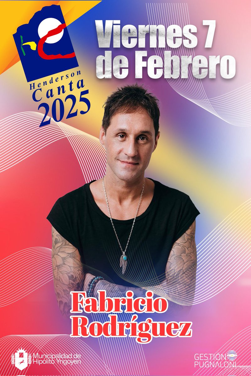MunicipalidadHY's tweet photo. Fabricio Rodriguez en Henderson Canta 

Viernes 7 de Febrero https://t.co/UK2T8fXz8m