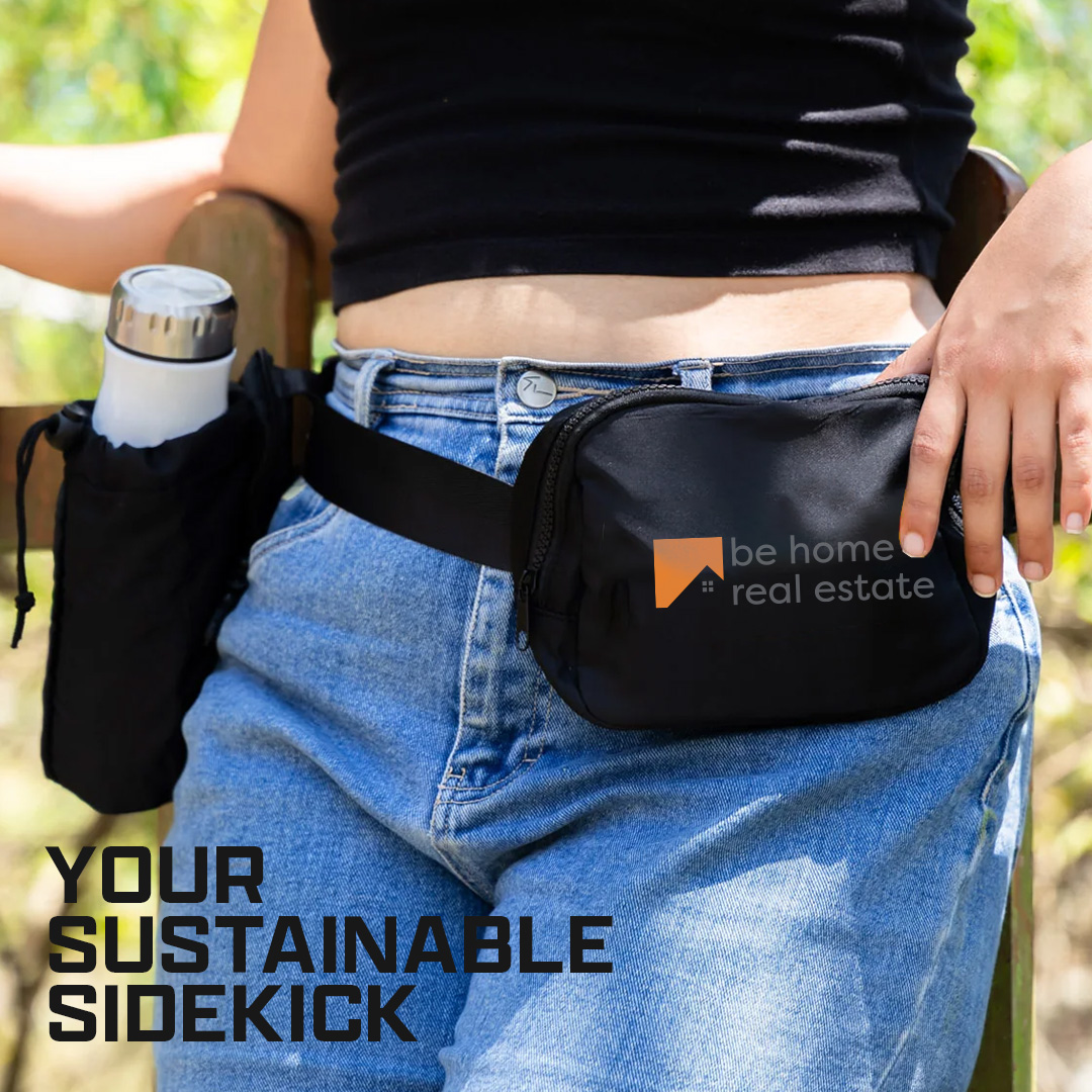 DecoratedWear's tweet photo. Earth Day is April 22, 2025, so mark your calendars! 🌎 Celebrate sustainability with this belt bag—a practical accessory made from recycled materials. The smaller pouch even unzips to reveal a water bottle holder! https://t.co/duZFpGO6be