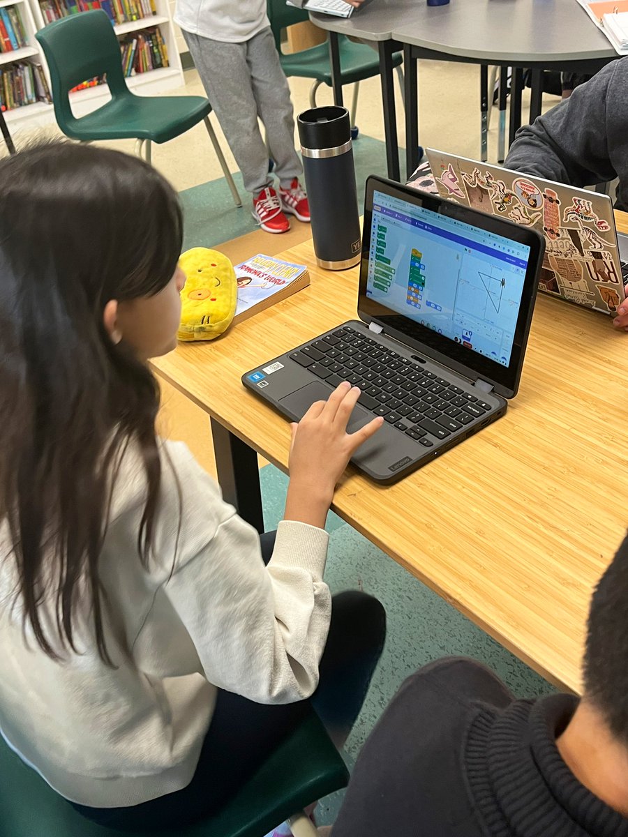 mrs_nesrallah's tweet image. Applying our learning of the coordinate grid system by coding shapes in Scratch. How can I change my code in my square to make a rectangle or a trapezoid? #ocsbmath @StJeromeOCSB #ocsbCodes