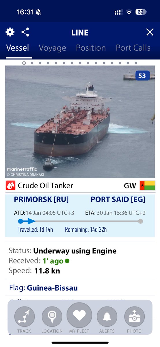 Rumor has it that that this naughty #shadowfleet vessel is missing an anchour outbound from Primorsk. Currently south of Gotland.