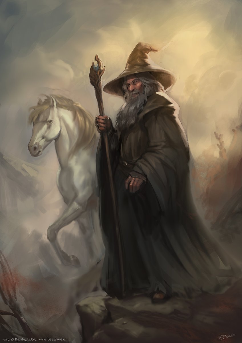 Gandalf and Shadowfax - preliminary work in preparation of the  oil painting version. Yes, I will be doing this one as an oil painting!

#lordoftherings #lotr #fantasyart #2dart