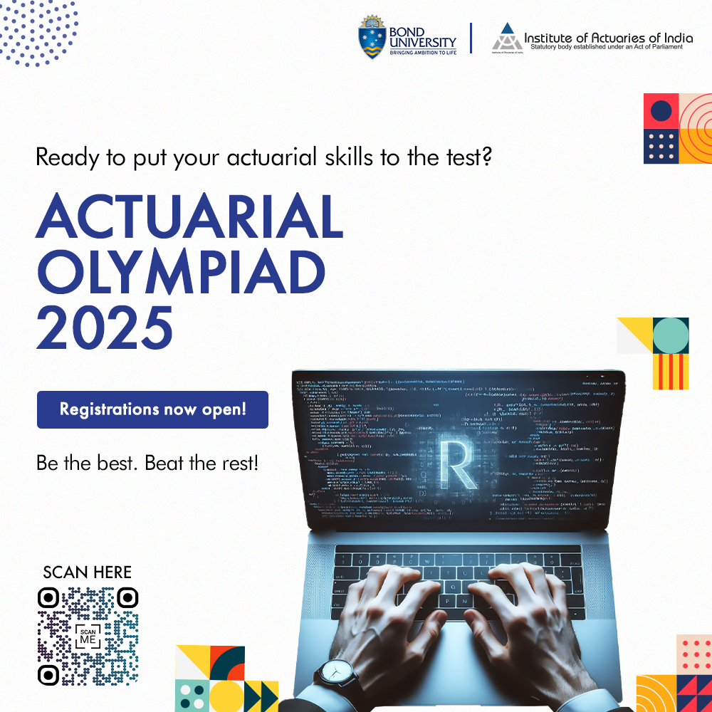 re you ready to showcase your analytical brilliance?

ACTUARIAL OLYMPIAD 2025 is here to challenge the best minds!

👉 Scan the QR code or visit lnkd.in/g_wHzUJi to register now.

🌟 Be the best. Beat the rest. 🌟
📢 Your journey toward excellence starts here!