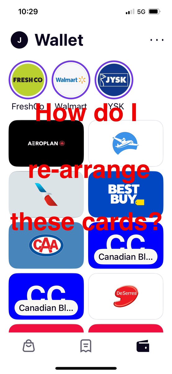 JulienLaPointe's tweet photo. @AskKlarna I know how to Reorder My Wallet sections, but how do I re-arrange individual cards? This was a feature in Stocard https://t.co/7u0KgUjOiz