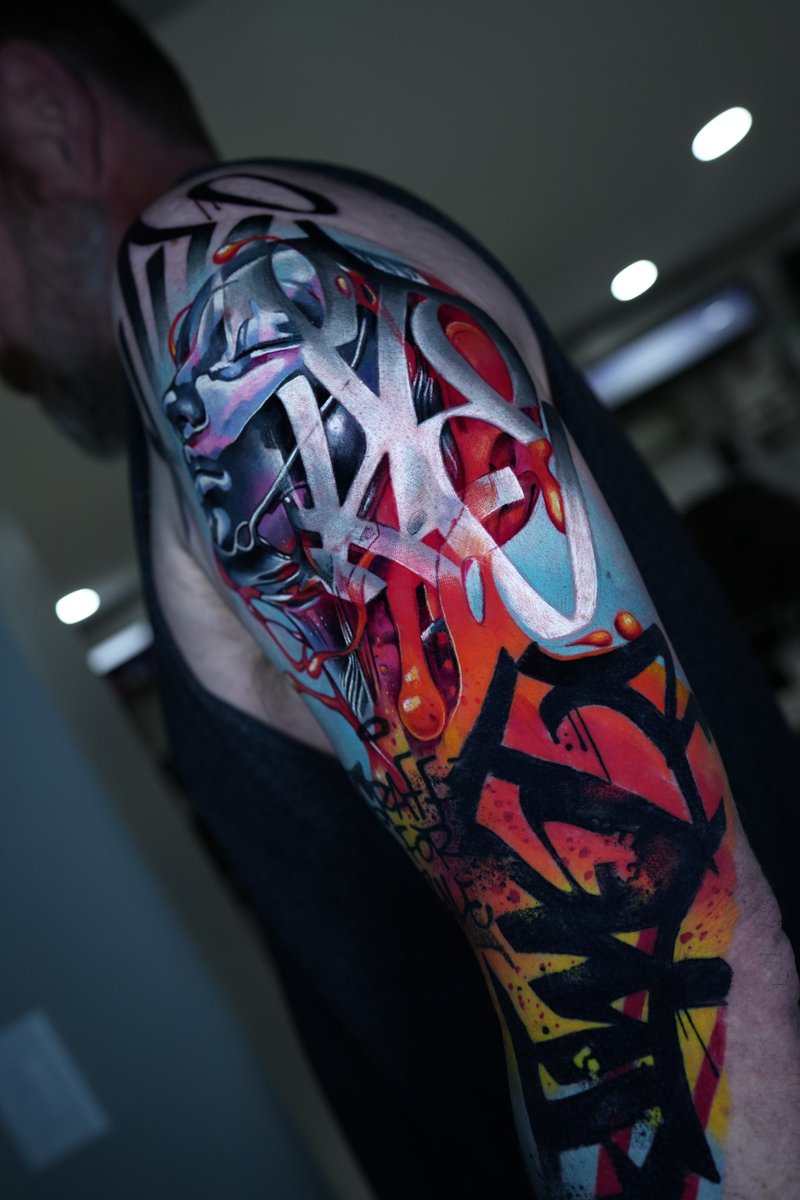 Armandean's tweet photo. Graffiti Tattoo
Done at @westsidetattoo719 
Using the best products @worldfamousink  @hustlebutterdeluxe @cheyenne_tattooequipment 

#graffart #graffiti #dtmf #armandean #WorldFamousFamily #WorldFamousTattooInk #WorldFamousForever https://t.co/AE5enaLk4o