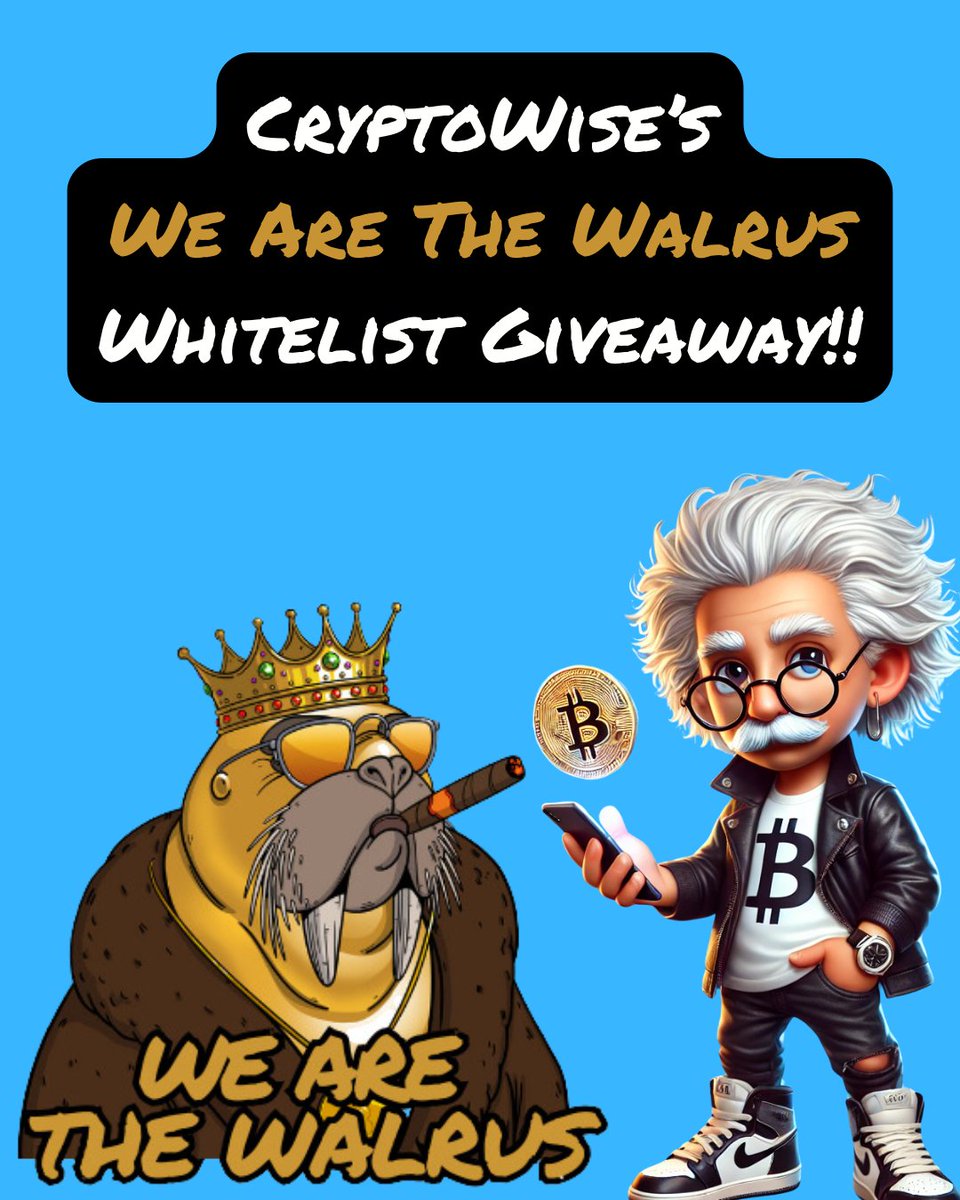 🚨WHITELIST GIVEAWAY🚨

We Are The Walrus is moving to Sui 🌊
And CryptoWise is giving away 10 WL Spots for this 
highly anticipated Mint on <a href="/tradeportxyz/">TradePort</a> 

To Win 👇👇👇

✅ Follow <a href="/WATwalrus/">We are the Walrus</a> 
✅ Follow <a href="/CryptoWiseGuys/">CryptoWiseGuys</a> 
✅ Subscribe to CryptoWise YT 
youtube.com/@CryptoWiseDai…
✅