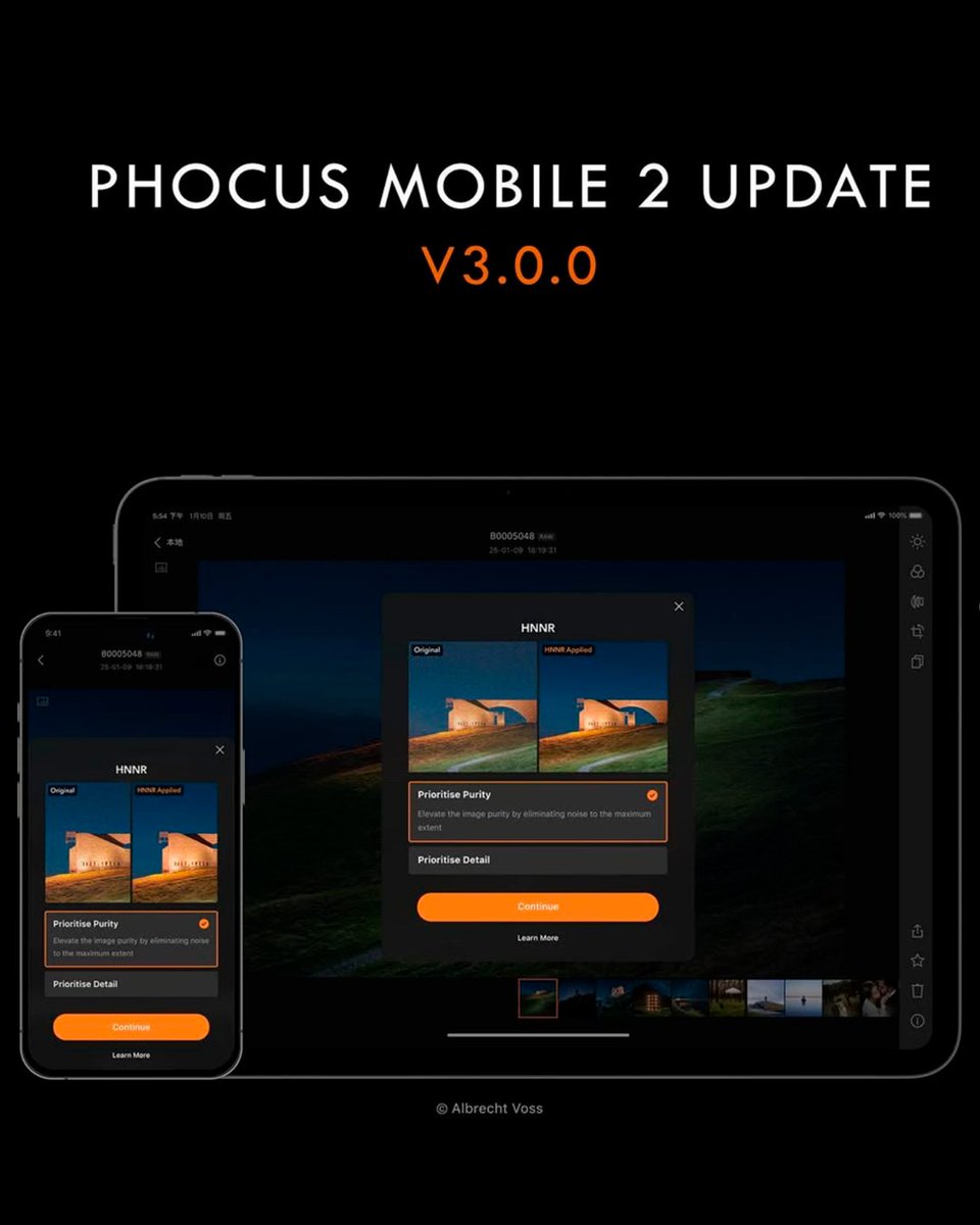 ROBISA's tweet photo. 📢 ¡La nueva actualización de Phocus Mobile 2 ya está aquí!
Descubre las novedades:
✨ Hasselblad Natural Noise Reduction (HNNR)
📐 Corrección de perspectiva
🎞 Material Feel
@Hasselblad
#hasselblad #x2d #PhocusMobile2 #UPDATE https://t.co/8sNCfFHWJe