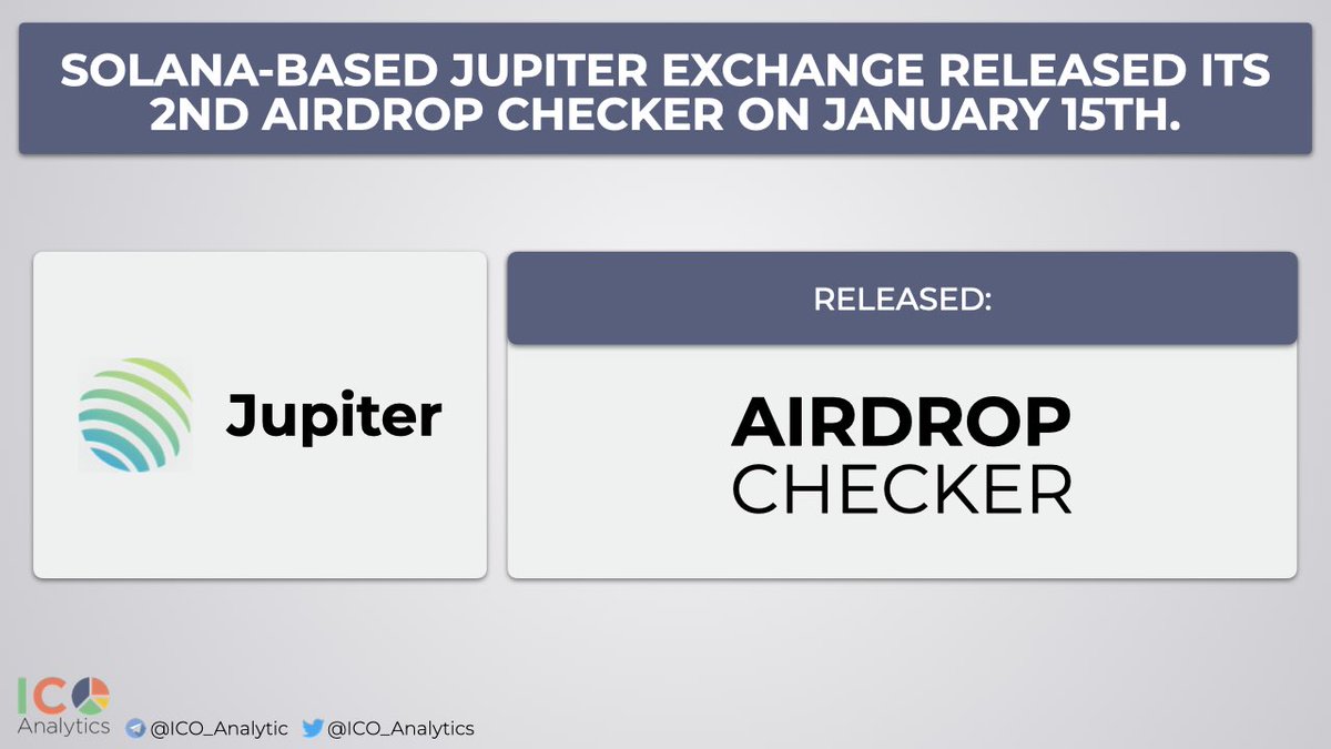 Solana-based @JupiterExchange released its 2nd airdrop checker on January  15th. $JUP token was launched in January last year during first airdrop to  around a million crypto wallets. A total of 700M JUP
