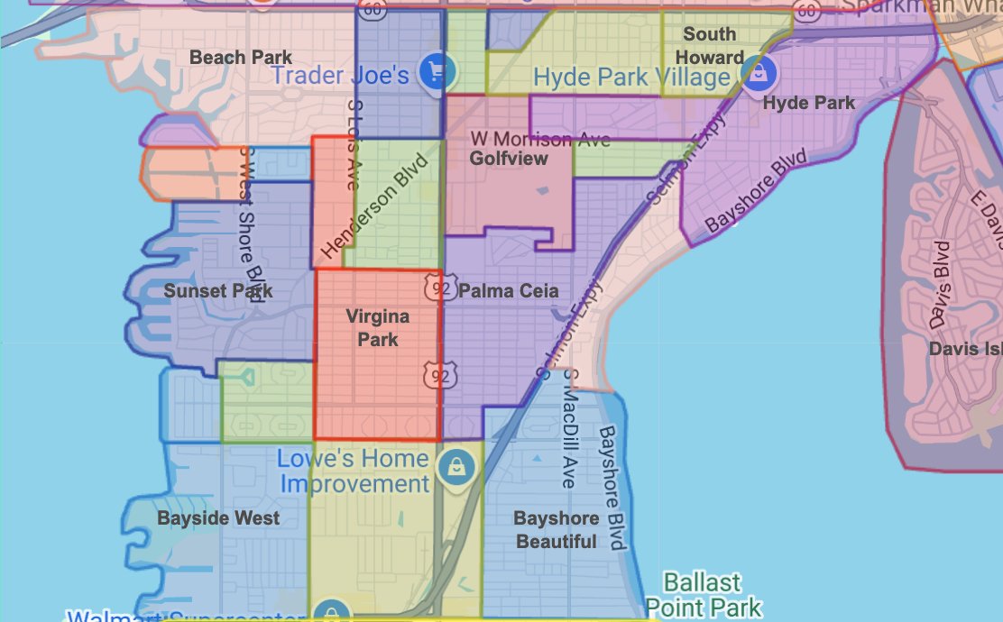 RealnetTampaBay's tweet photo. Finally, a useful map to find Homes For Sale in South Tampa neighborhoods! https://t.co/Wspoqkkywe https://t.co/l9Rrli6FLA