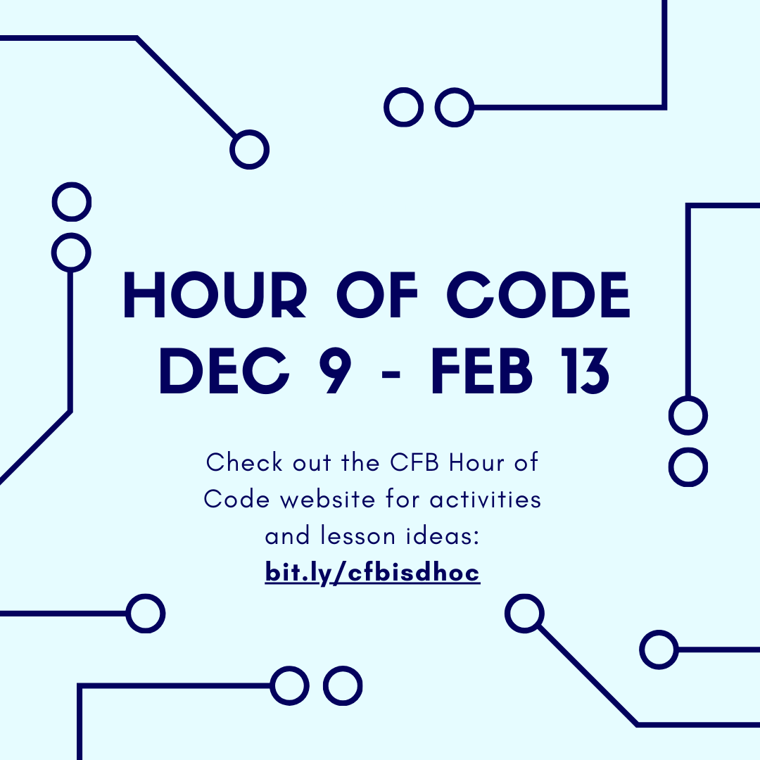RLTLibrary's tweet photo. Hour of Code 12/9/2024 - 2/13/2025 https://t.co/7bkQYYtdPp
