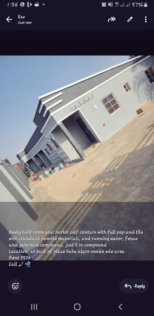 murphyelus's tweet image. NEW BUILDING ROOM AND PALOR SELF CONTAIN WITH FULL POP, JUST 5 UNITE INISDE COMPOUND, LOCATION OWODE EDE OSUN STATE , PRICE 350K  FOR MORE ENQUIRED DM