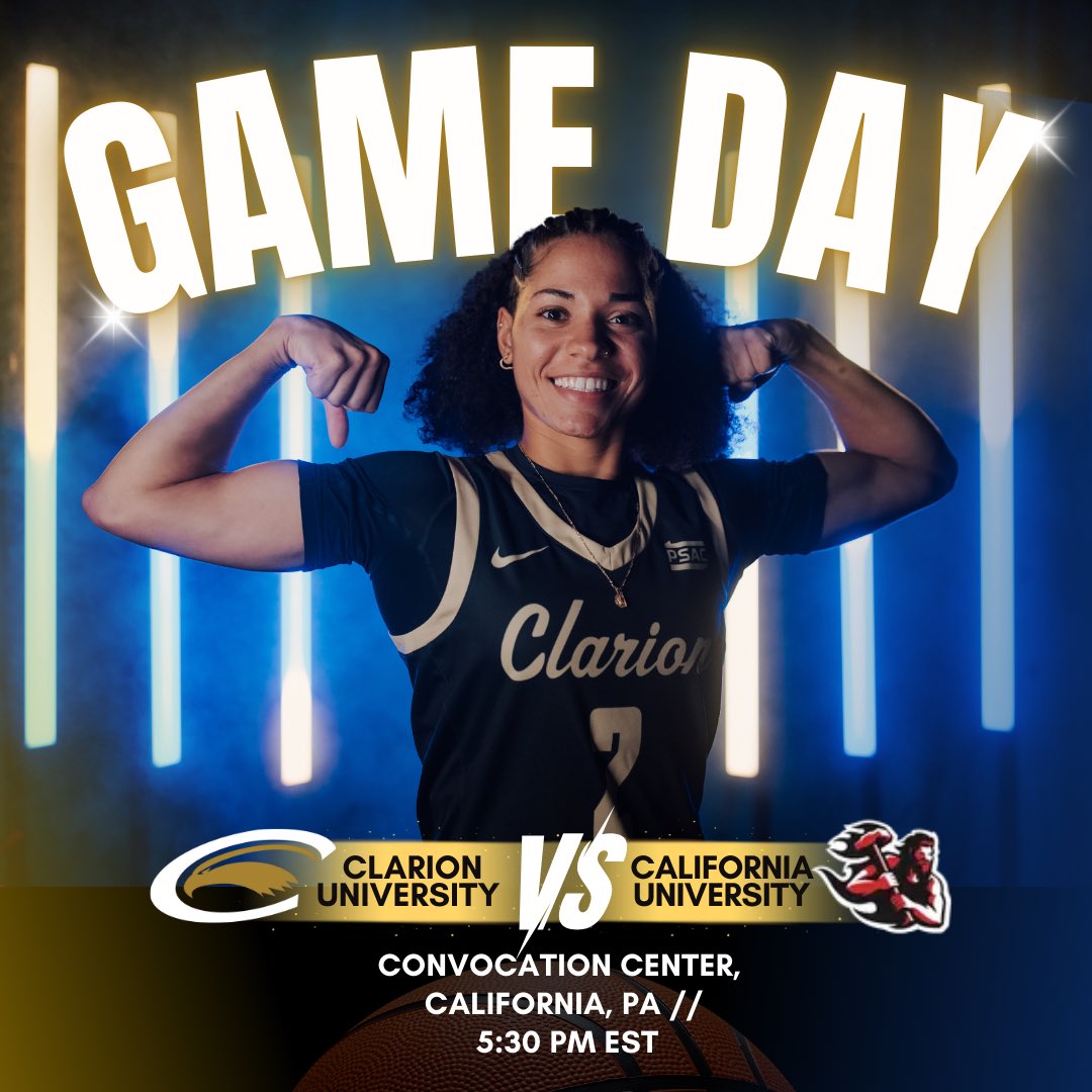 ‼️‼️ ITS GAME DAY CLARION‼️‼️

⏰ - 5:30 PM EST

📍 - Convocation Center, California, PA

📺 - psacsportsdigitalnetwork.com/calvulcans/

📊 - calvulcans.com/sidearmstats/w…

#gameday #awaygame #psac #conferenceplay #womensbasketball #clarionuniversity #wbb #dii #wingsup🦅