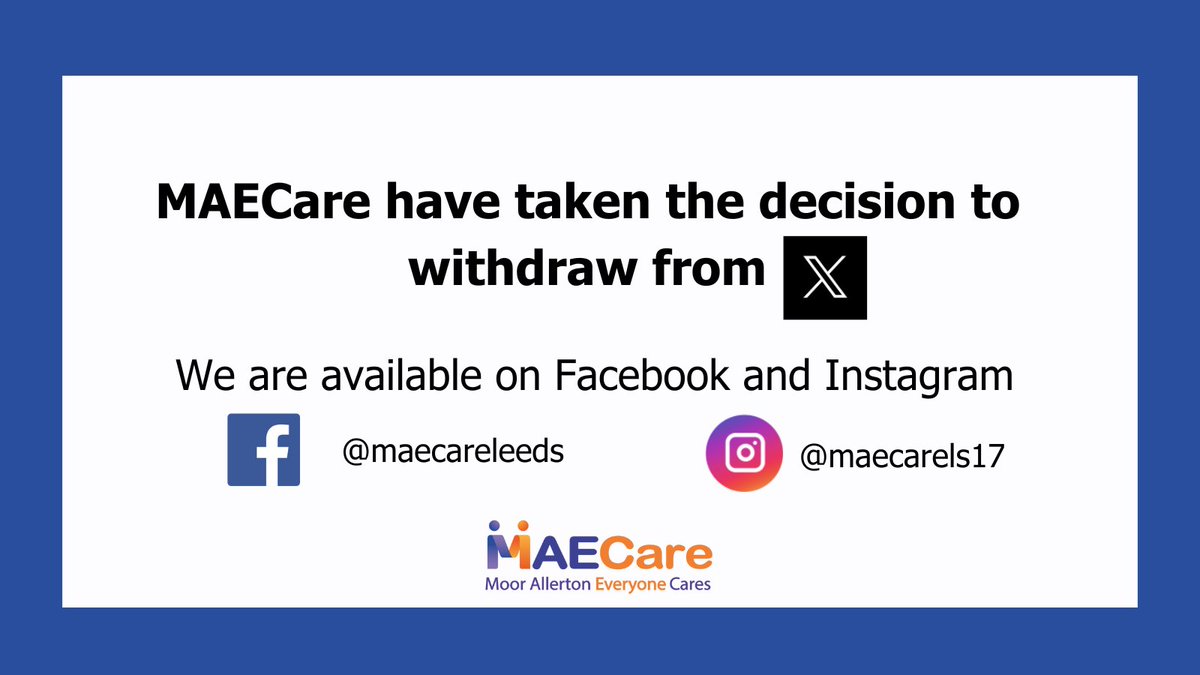 MaeCare - Moor Allerton Everyone Cares (@olderpeoplels17) on Twitter photo  MaeCare - Moor Allerton Everyone Cares (@olderpeoplels17) on Twitter photo