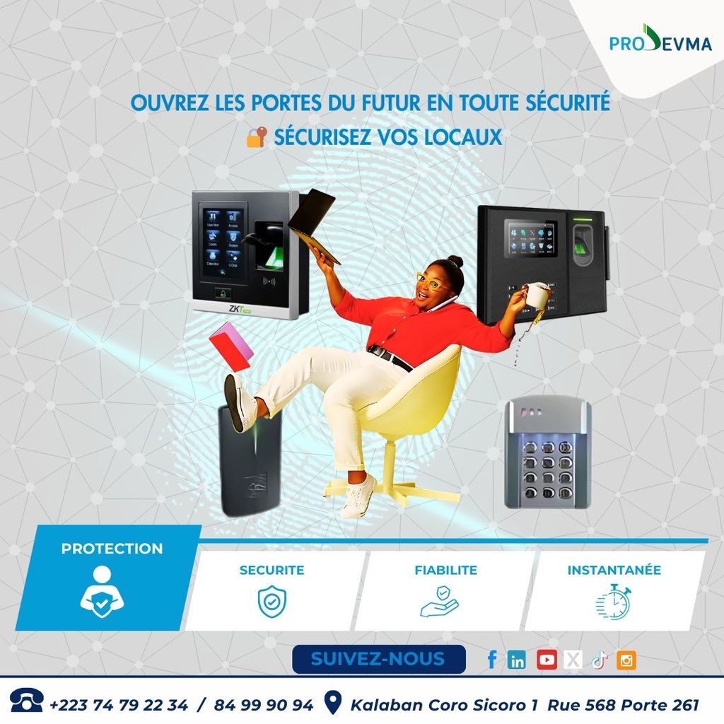 prodevma's tweet image. 🔒 Modernisez la sécurité de vos locaux !
Avec notre contrôle d’accès numérique, suivez et gérez les mouvements de vos collaborateurs en toute simplicité. Sécurité, innovation et efficacité garanties ! 🚪🔐

📞 74 79 22 34 | 🌐 prodevma.com
#SécuritéDigitale