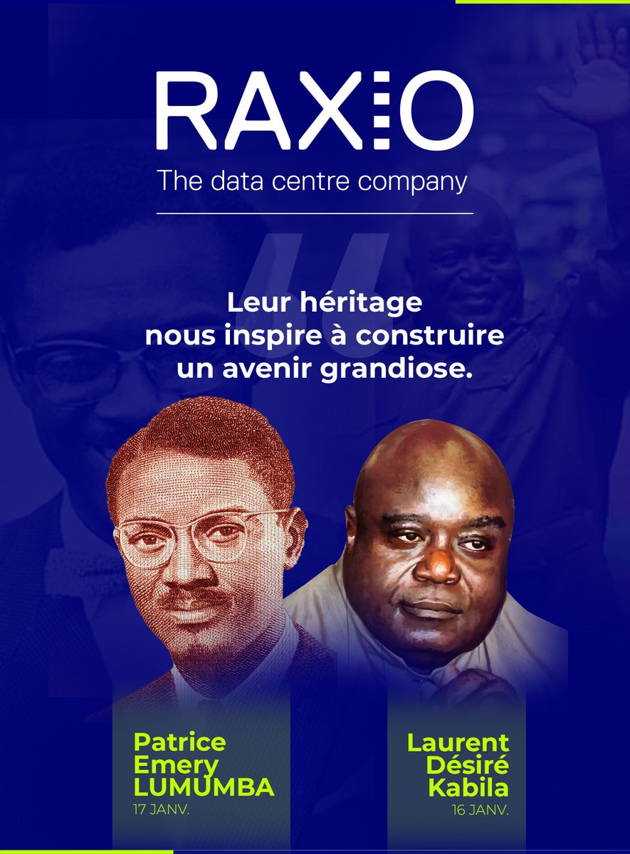 RaxioR's tweet photo. 🇨🇩 Leur héritage nous inspire et ces deux jours nous indique combien il est important pour Raxio Data Centre de contribuer à construire un avenir où le numérique est au centre du développement de la RDC.

#MémoireCollective #NumériquePourTous #HérosRDC https://t.co/b7wZ9EPsTI