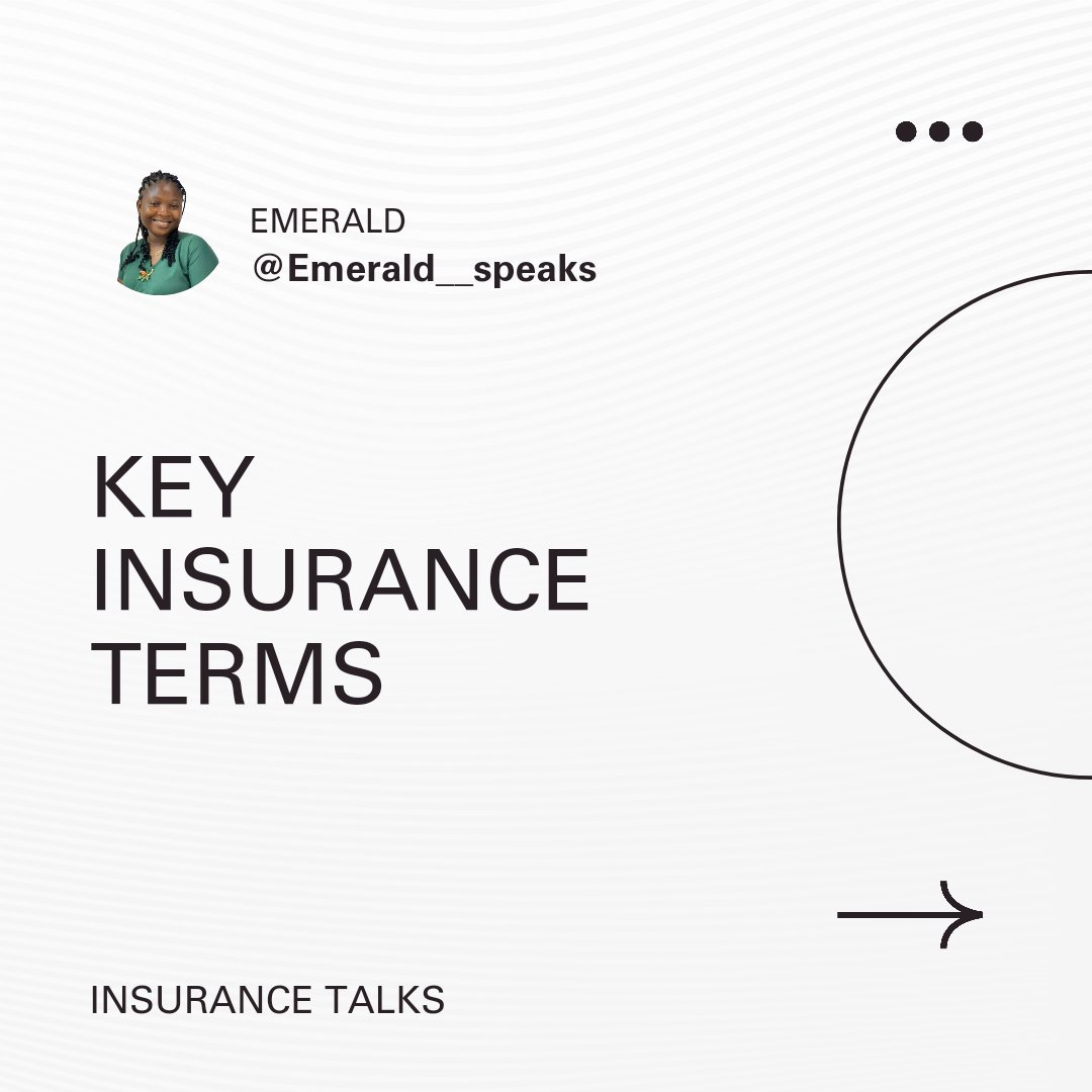 EmeraldSpeaks1's tweet image. Series 7: Getting familiar with the insurance jargon.

Get to know the vocabulary used in the insurance industry.

E__S

#insurancetalks 
#insurance 
#insuranceknowledge 
#financetips 
#finance
#emeraldspeaks
#education 
#awareness