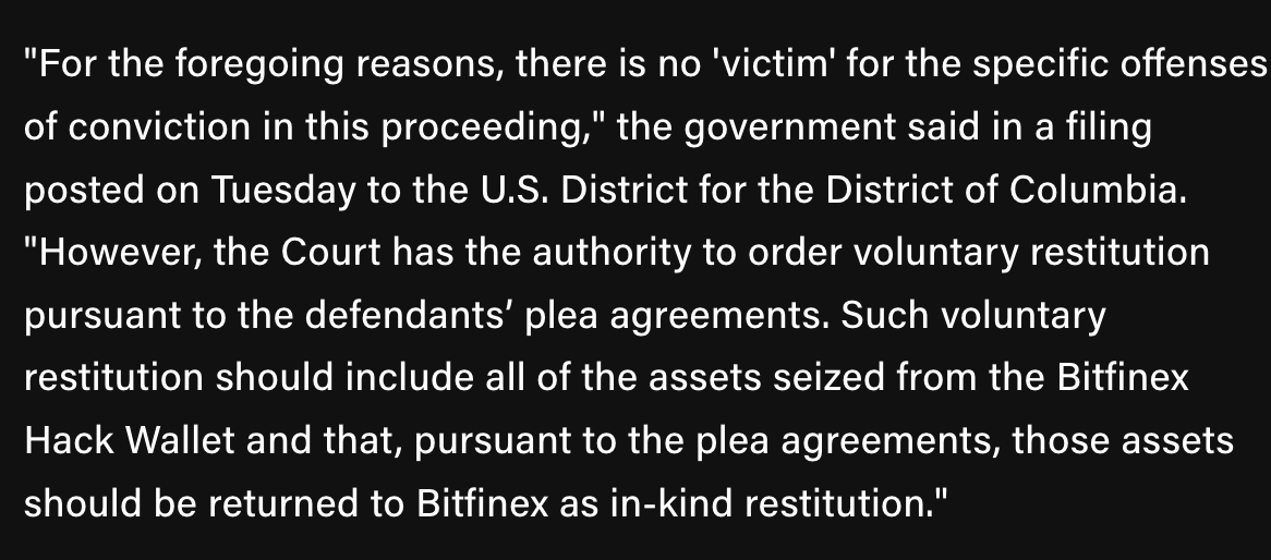 TFTC21's tweet photo. JUST IN: The US government WILL be returning the bitcoin recovered from the 2016 @bitfinex hack IN KIND. ~94,000 bitcoin valued at ~$9.4B today were recovered 3 years ago.

Props where props are due. The US government is doing the right thing.

Bitcoin is up 3.21% so far today. Currently sitting at $99,200.