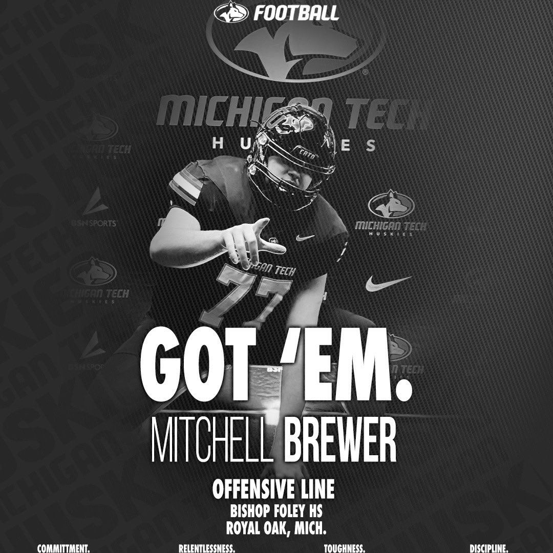 Congrats to BFC Football Senior ‘25 Mitchell Brewer on his Commitment to Michigan Tech! @BFC_Football @chsl1926 @miprepzone