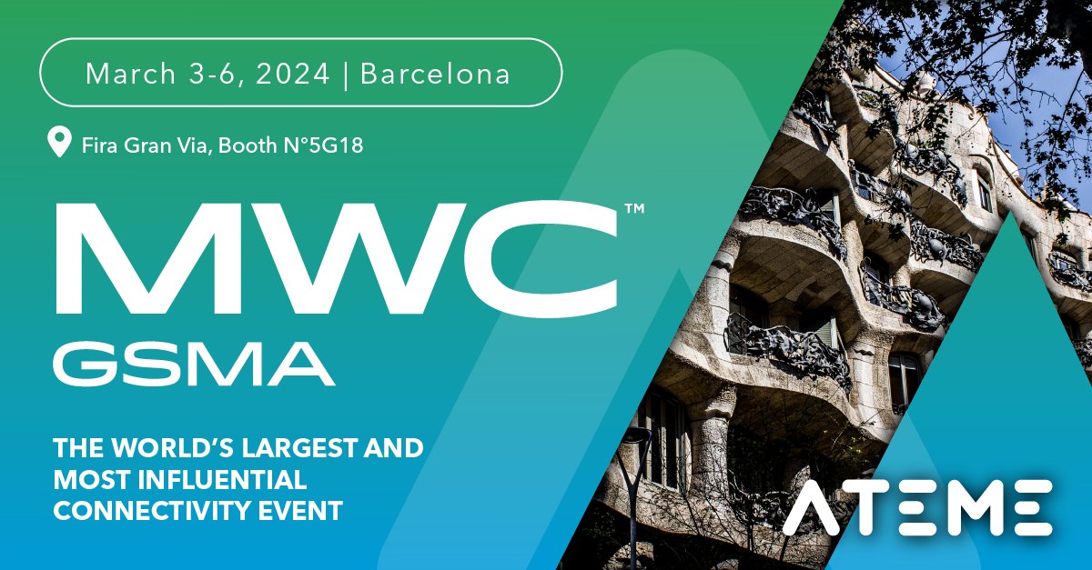 ateme_x's tweet image. 🚀 Transform your video workflows, boost profitability 💰, and deliver unforgettable viewer experiences 🌟. Connect with our experts @ #MWC25 to explore game-changing video solutions! 🎥✨ #VideoMonetization #Scalability #Innovation