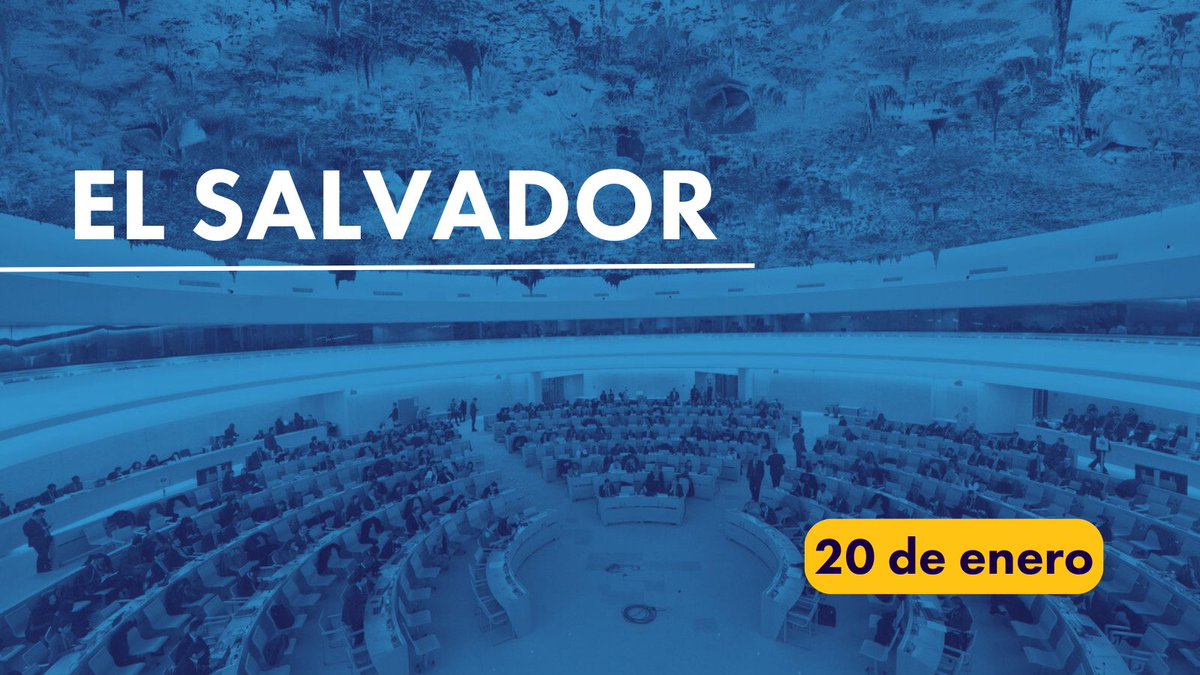 OACNUDH's tweet photo. #ElSalvador - La situación de los derechos humanos en el país será revisada por 4ta vez durante el Examen Periódico Universal #EPU del Consejo de Derechos Humanos @UN_HRC este 20 de enero.
@ONUElSalvador 

💻Más información: https://t.co/7cujYOqVYa https://t.co/EiAaDwz1TD