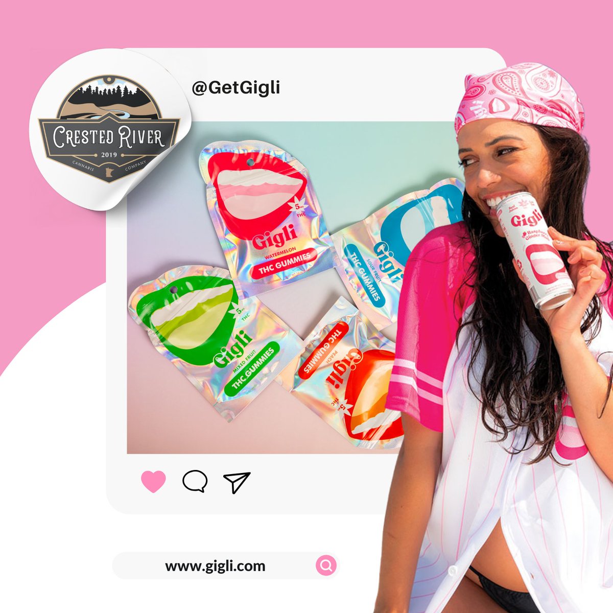 crivercc's tweet photo. At Crested River, we’re honored to partner with incredible brands like @getgigli, a Minnesota-born company bringing joy to every sip and bite since 2023. 🩷♥️ 

We’re proud to help brands like Gigli create mindfully crafted products made with natural ingredients and a whole lot https://t.co/PZs2Cy9VDO