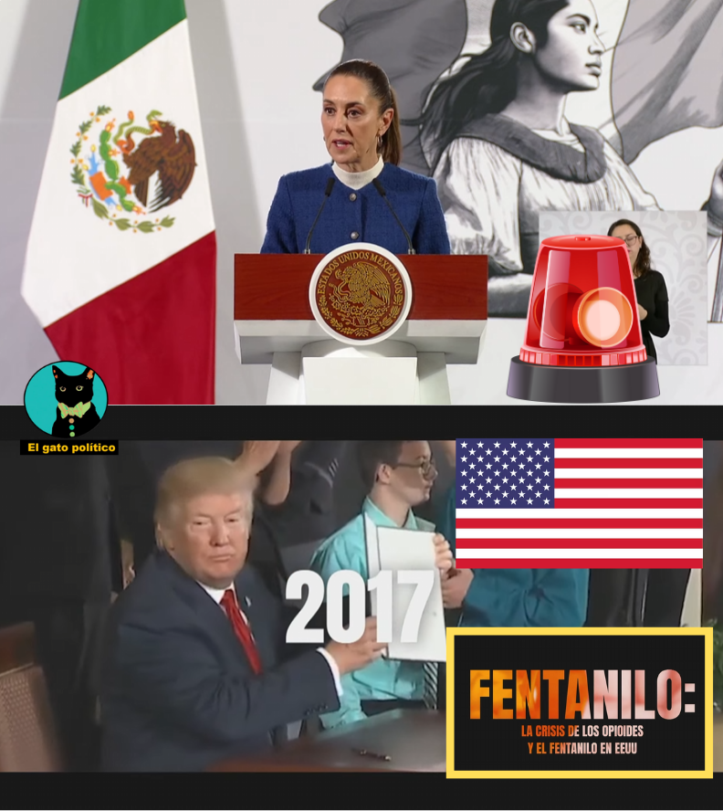 elgatopolitico_'s tweet photo. 🔴🔴¡Ahí te hablan, Donald Trump!🇺🇸
La presidenta de México no quita el dedo del renglón y exhibe el segundo capítulo de la miniserie sobre el origen de la crisis de fentanilo en el vecino del norte y la enorme responsabilidad de las farmacéuticas gringas que se enriquecieron:

"Así creció la epidemia del fentanilo en Estados Unidos", dijo la presidenta tras presentar el segundo episodio.
#MañaneraDelPueblo 📛📛