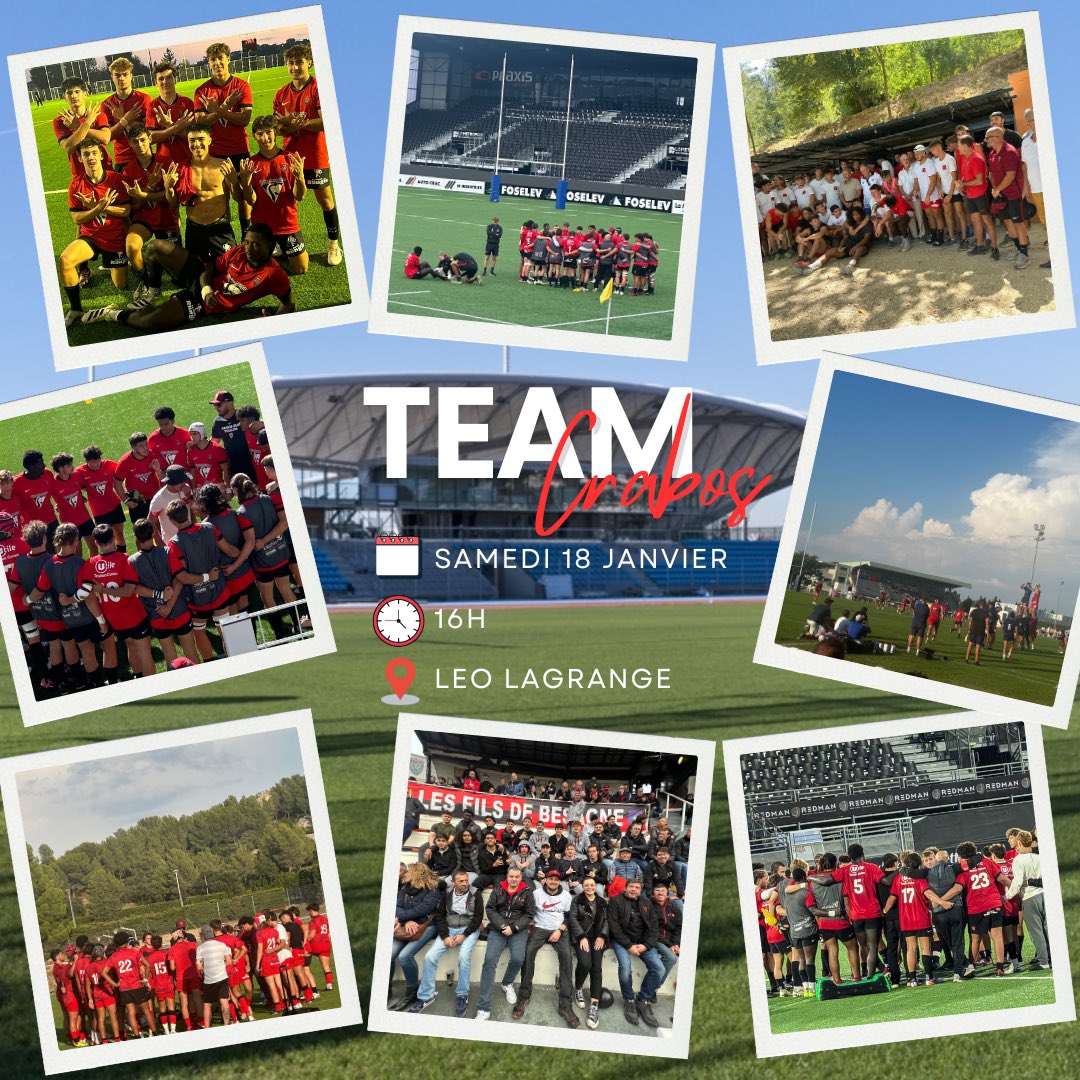 FilsdeBesagne's tweet photo. 𝐒𝐚𝐦𝐞𝐝𝐢, 𝐭𝐨𝐮𝐬 𝐚̀ 𝐋𝐞́𝐨 !

Après 9 journées de la phase initiale, nos Crabos occupent la 3eme place de leur poule et joueront leur qualification en poule haute lors d'un ultime derby relevé face au leader de la poule, Provence Rugby ! https://t.co/DfBhrMEnHy