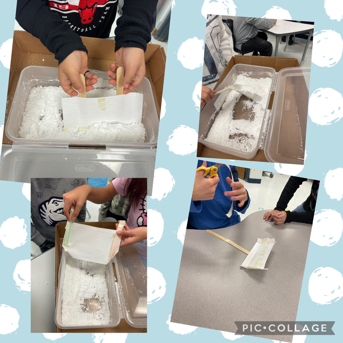 Since we did not get any snow this time around, we decided to make our own. Collaborating to make the sturdiest shovel possible. <a href="/NISDSTEMLabs/">NISD STEM Labs</a> <a href="/NISDMichael/">Michael Elementary</a>