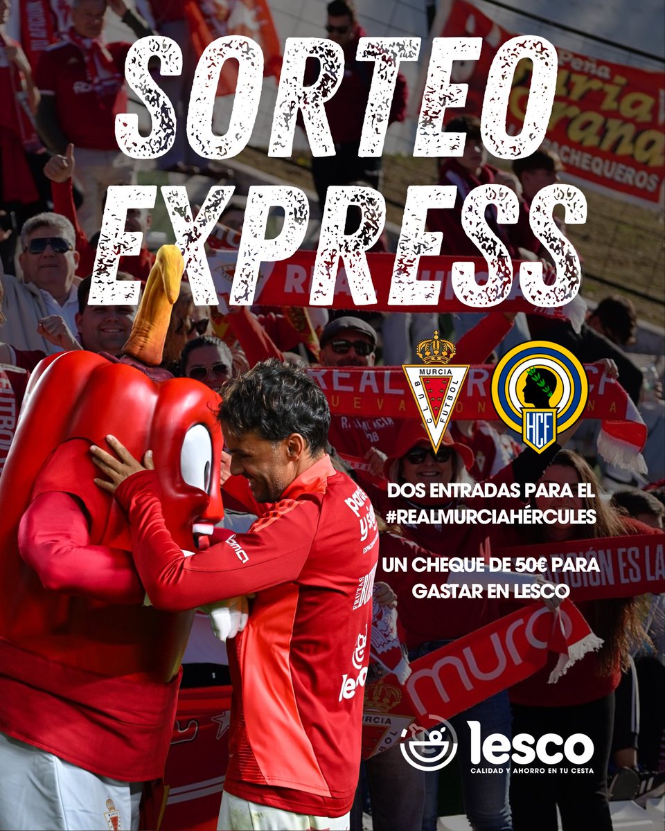 ¡Tenemos un 𝐒𝐎𝐑𝐓𝐄𝐎 𝐄𝐗𝐏𝐑𝐄𝐒𝐒 activo en Instagram con nuestros amigos del <a href="/realmurciacfsad/">Real Murcia CF</a>!

📱 Toda la información aquí: instagram.com/reel/DE2gXxuIp…

#LescoSupermercados #TuSuperDeConfianza