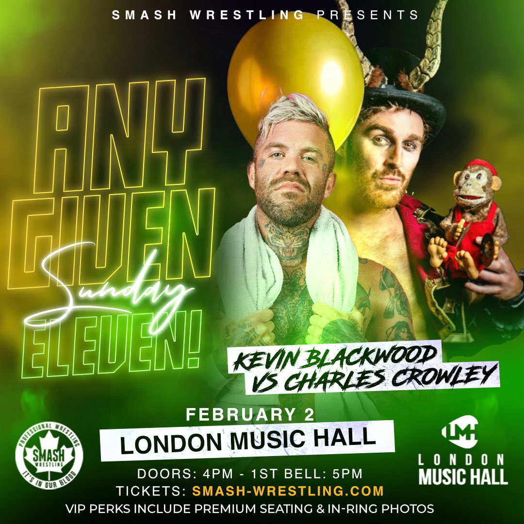 smashwrestling's tweet photo. London Music Hall | Feb 2nd https://t.co/EOcq2RXTWS