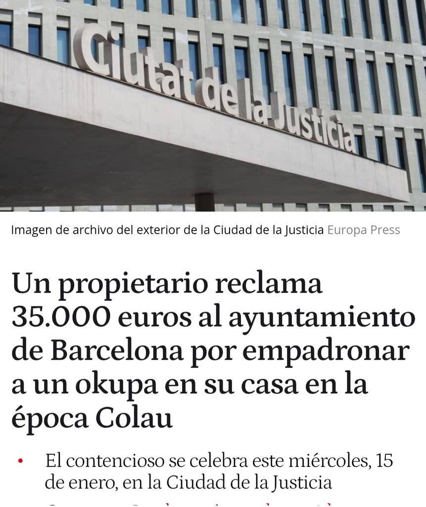 EvaGarc14446704's tweet photo. L'Ajuntament va empadronar una dona en un domicili, sabent que era okupa i sense autorització del propietari. https://t.co/f1V7B0Ij8Y