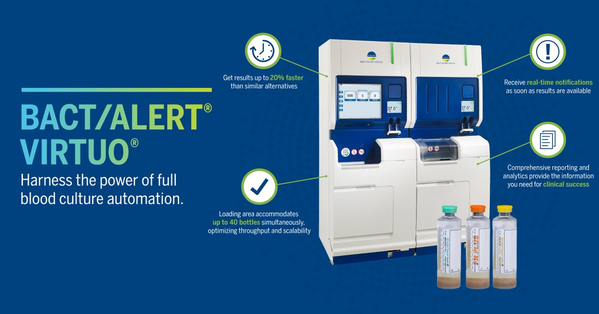 ⏳ Tired of slow blood culture results? 

BACT/ALERT® VIRTUO® is designed to put your lab ahead of the rest by giving you not only valuable time back but also a head start in the race against infection.

👉 Learn more: bit.ly/3BFrAOQ