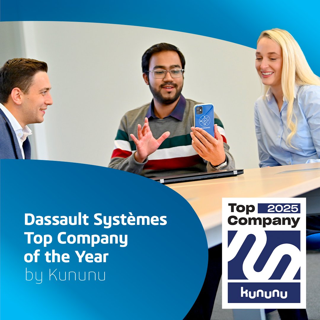 Dassault Systèmes has been recognized as one of Kununu’s Top Companies of the Year! 🌟 

We value innovation, team spirit, and dedication—and we’re hiring! 🌐

Explore opportunities to join our team: go.3ds.com/cFv #WeAre3DS #TopEmployer
