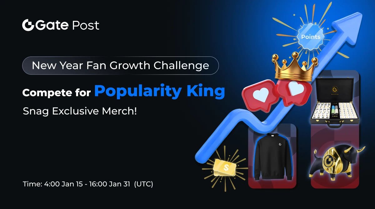 Gate's tweet image. Gate Post New Year Fan Growth Challenge Officially Begins!

1️⃣ Boost your #GatePost followers by posting, inviting, and sharing.
2️⃣ Compete for "Popularity King" and win Bull Sculptures, Sweatshirt, Points, and more!

Post now: gate.io/post

🗓️ Ends: Jan 31, 16:00 UTC