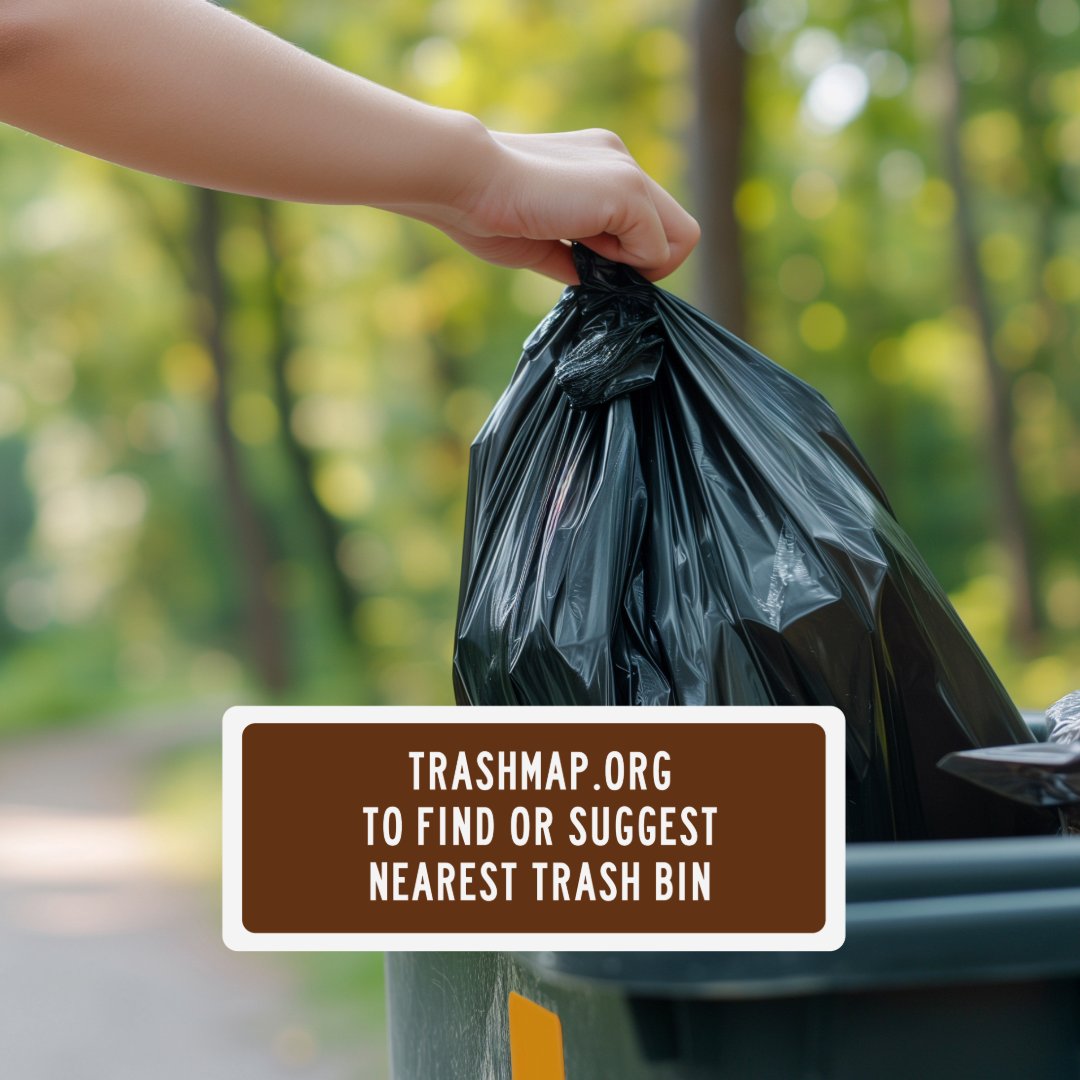 Share the location of public trash bins near trailheads on l8r.it/mnZe and help keep parks clean.