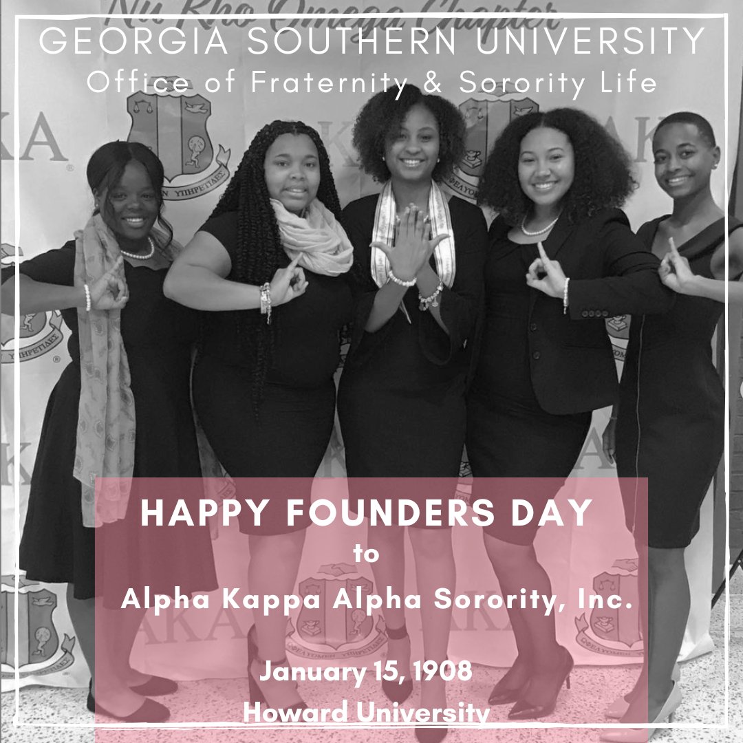 Happy Founders Day to the women of Alpha Kappa Alpha Sorority, Inc. on our Armstrong and Statesboro campuses. ⁠
⁠⠀⁠
#GSFSL #GSU #EagleNation #GS #ArmstrongCampus #StatesboroCampus #AlphaKappaAlpha