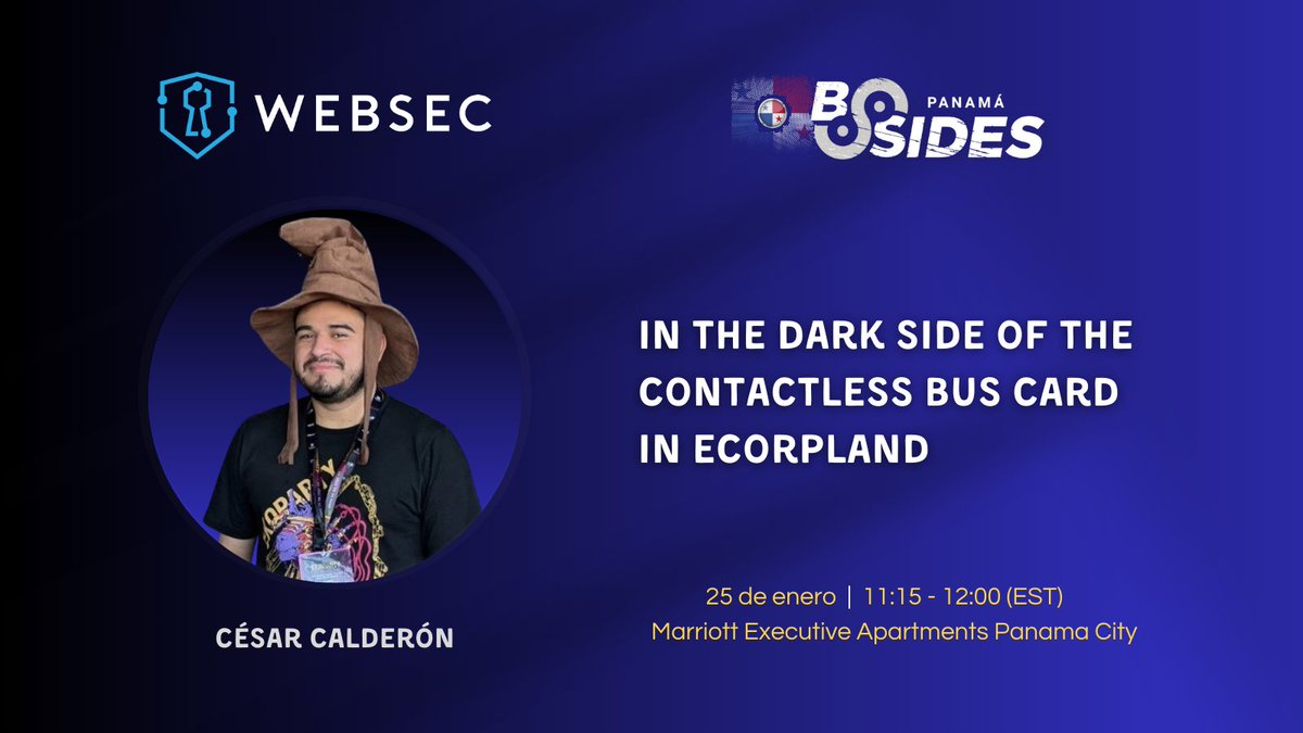 Websec (@_websec) on Twitter photo ¿Qué tan seguras son las tarjetas RFID y NFC? 🛜 ¿Cómo funcionan? ⚙️ ¿Son hackeables? 🤔 No se pierdan la charla de <a href="/__stux/">César Calderón</a> la próxima semana en #BSidesPanamá ¿Qué tan seguras son las tarjetas RFID y NFC? 🛜 ¿Cómo funcionan? ⚙️ ¿Son hackeables? 🤔 No se pierdan la charla de <a href="/__stux/">César Calderón</a> la próxima semana en #BSidesPanamá