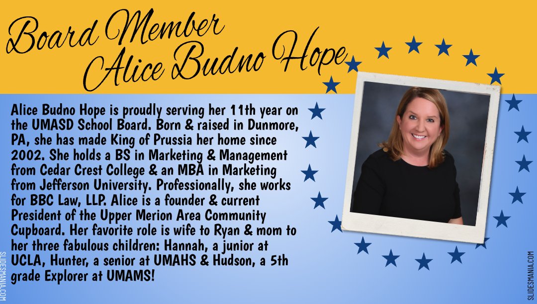 January is School Director Recognition Month! Throughout the month, we will recognize all 9 of our fantastic directors individually. Today, we continue with Board Member, Alice Budno Hope. Thank you Alice for your years of dedicated service to our schools &amp; community.