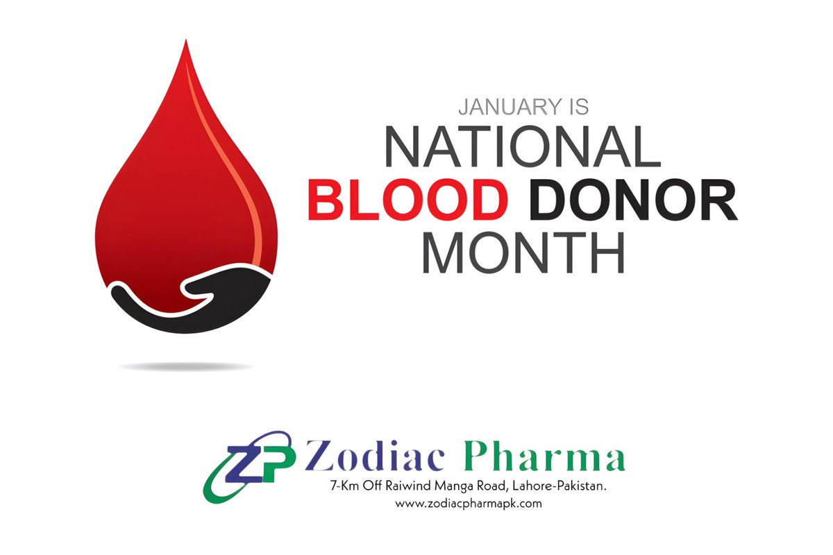 ZODIACNEWSPK's tweet photo. January is National Blood Donor Month, and as we start a new year, this is one of the most challenging times for the American Red Cross to collect blood.
 #nutraceuticals #pharmaceutical #medicine #zodiacpharma #nationalblooddonormonth https://t.co/KJ2lQVAtC6