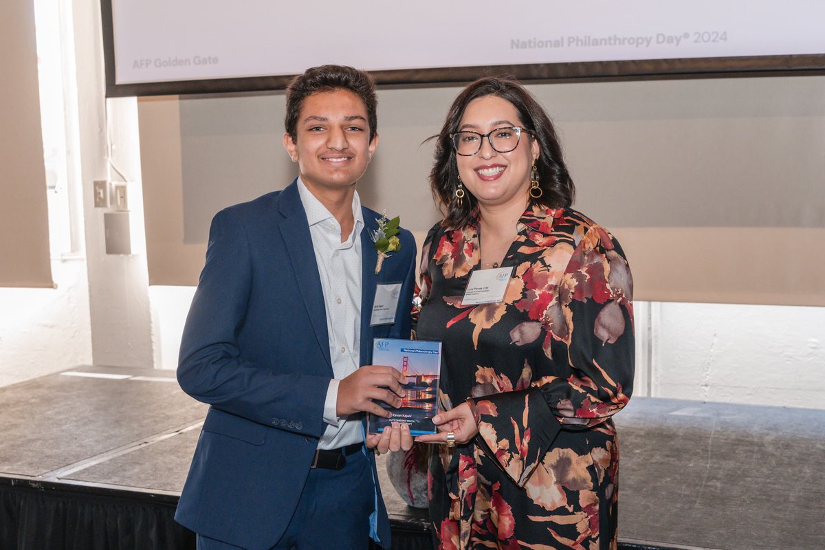 GoldenGateAFP's tweet image. Zayan Kajani received the Outstanding Youth in Philanthropy Award at the 2024 National Philanthropy Day in San Francisco. Take a moment to read Zayan's inspiring acceptance speech, as he reflects on his generation's role for our future. We love you, Zayan! loom.ly/z4Jp05Y