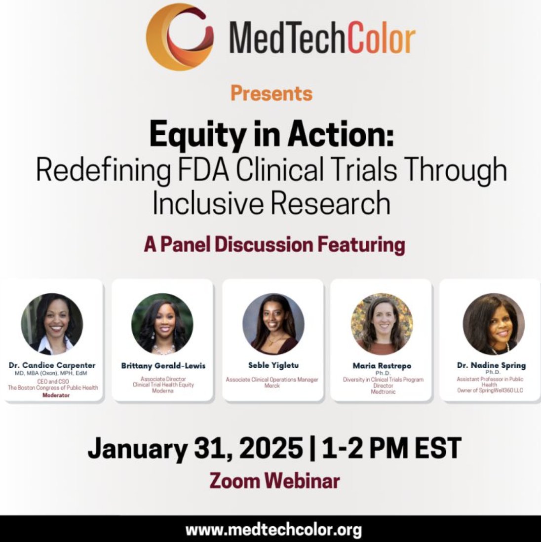 ctipmedtech's tweet photo. 🌟 An exciting opportunity for medtech innovators! Join MedTech Color on Jan 31, 2025, 1-2 PM EST, for a panel on Equity in Action: Redefining FDA Clinical Trials Through Inclusive Research.

📍 Register here: https://t.co/ogKKypCoiZ

#MedTechColor #Equity https://t.co/WHVVLniJRm