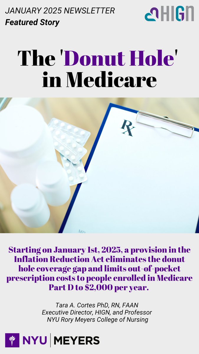 HIGN at NYU Meyers (@hign_nyu) on Twitter photo HIGN January 2025 Featured Story by Prof. Tara Cortes - The 'Donut Hole' in Medicare: conta.cc/3E6RAn2
<a href="/nyumeyers/">NYU Rory Meyers College of Nursing</a>
#olderadults #hign #geriatric #geriatriccare #geriatriceducation #donuthole #medicare #medicarepartD #healthcare #coverage #coveragegap #prescriptions HIGN January 2025 Featured Story by Prof. Tara Cortes - The 'Donut Hole' in Medicare: conta.cc/3E6RAn2
<a href="/nyumeyers/">NYU Rory Meyers College of Nursing</a>
#olderadults #hign #geriatric #geriatriccare #geriatriceducation #donuthole #medicare #medicarepartD #healthcare #coverage #coveragegap #prescriptions