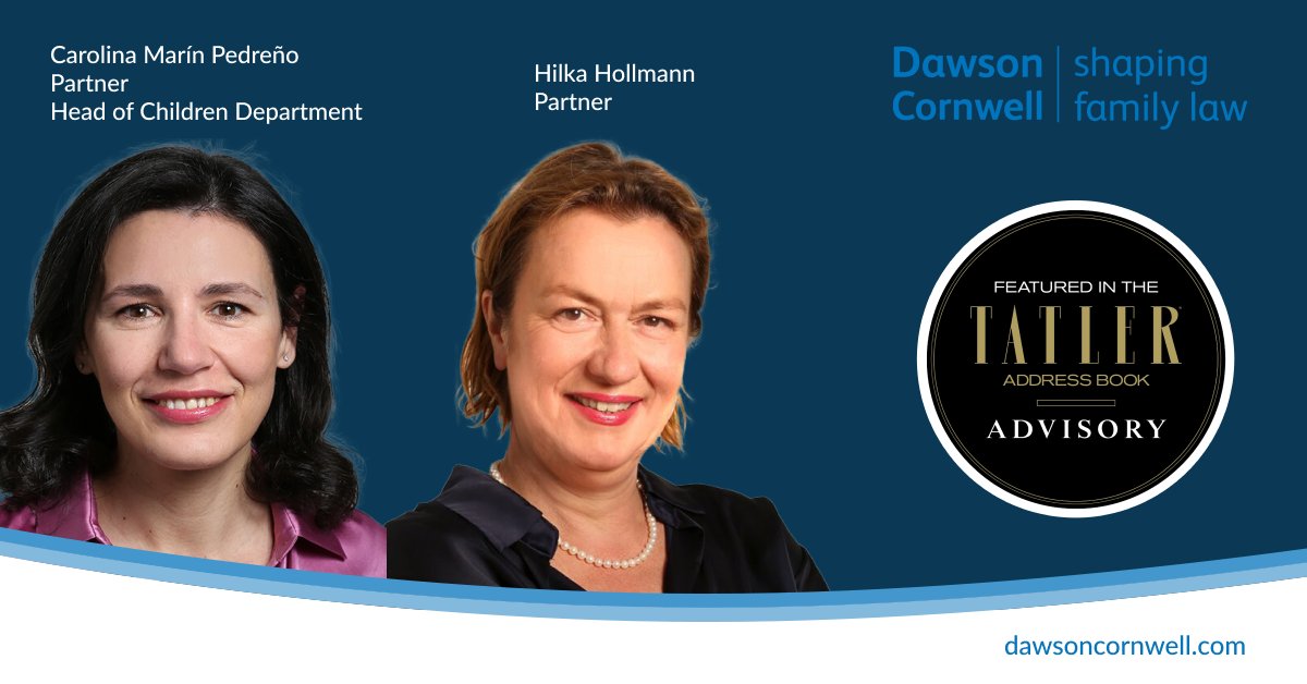 Our partners Carolina Marín Pedreño and Hilka Hollmann have again been featured in the <a href="/Tatlermagazine/">Tatler</a> Address Book 2025 Advisory section for Family Law and Pathways to Parenthood respectively.

Read the full guide here: bit.ly/42dntEE